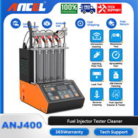 ANCEL ANJ400 4-Cylinders GDI Fuel Injector Cleaner Tester Resistance Test EFI FEI 100W Ultrasonic Cleaning Machine Auto Tool