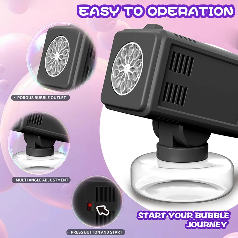 Máquina de bolhas de pouso, spray automático, casamento ao ar livre, jogo de aniversário infantil, sem bateria, água de bolha