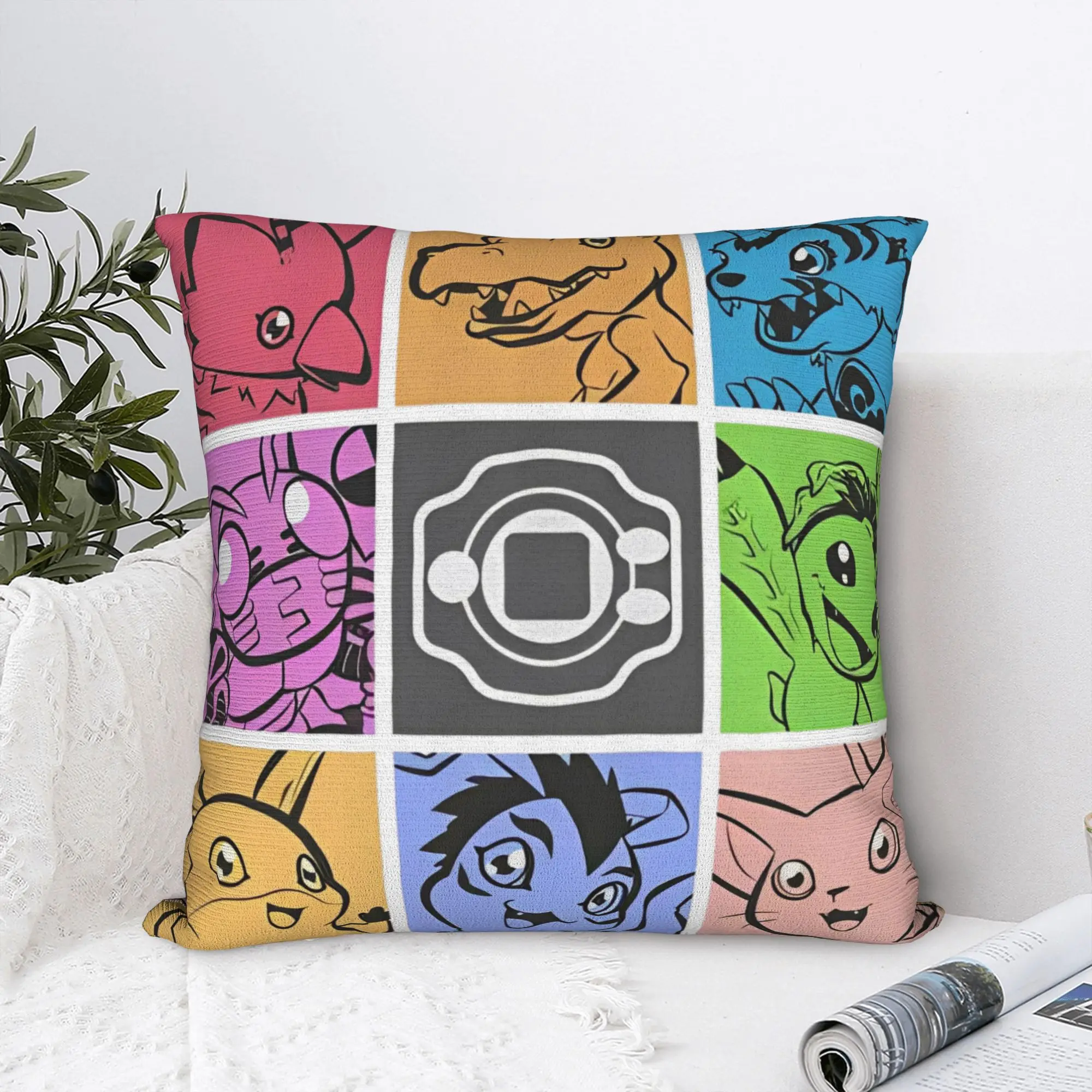 Digimon Monster Novelty Pillowcase Polyester Cushion Cover Decor Kawaii Digital Monsters Anime Pillow Case Cover Home Zipper