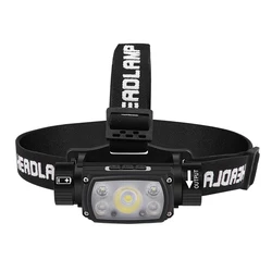 Headlamp USB Powerful LED Rechargeable 3 Modes Induction Headlight By 18650 Battery XHP50 Flashlight for Night Outdoors Camping