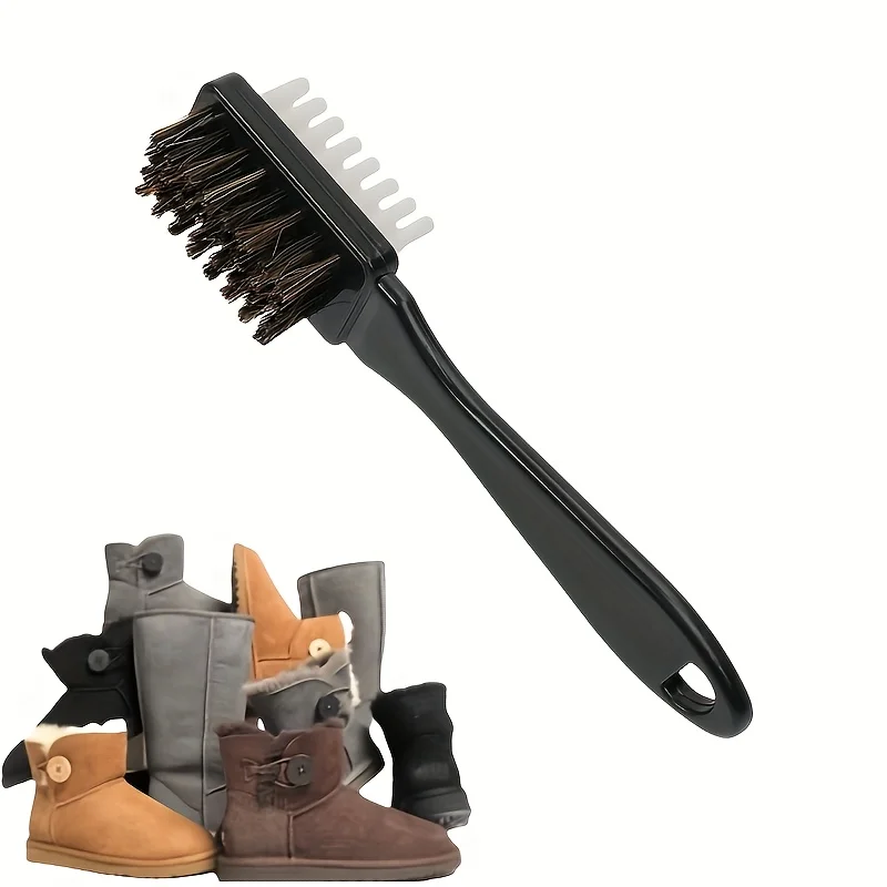 1pc 2-Sided Cleaning Brush Rubber Eraser Set Fit for Suede Nubuck Shoes Stain Dust Shoes Brush Steel Plastic Rubber Boot Cleaner