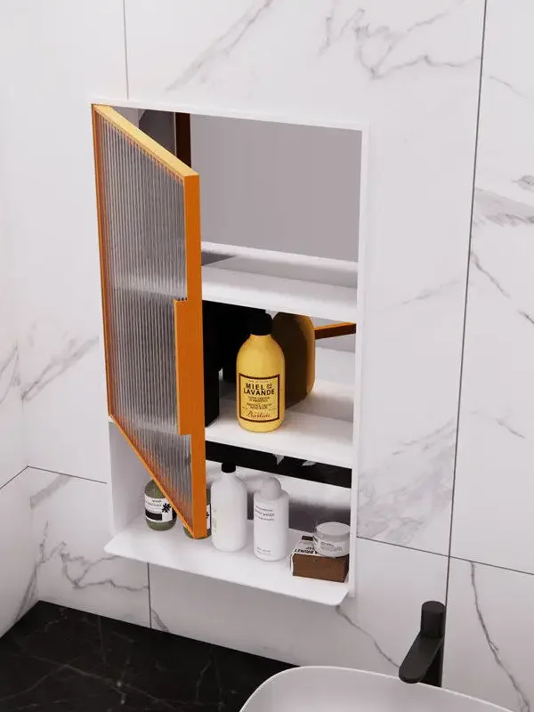 Bathroom Embedded Glass Niche Custom Stainless Steel Bathroom Wall Layered Baffle Metal Finished Shelf
