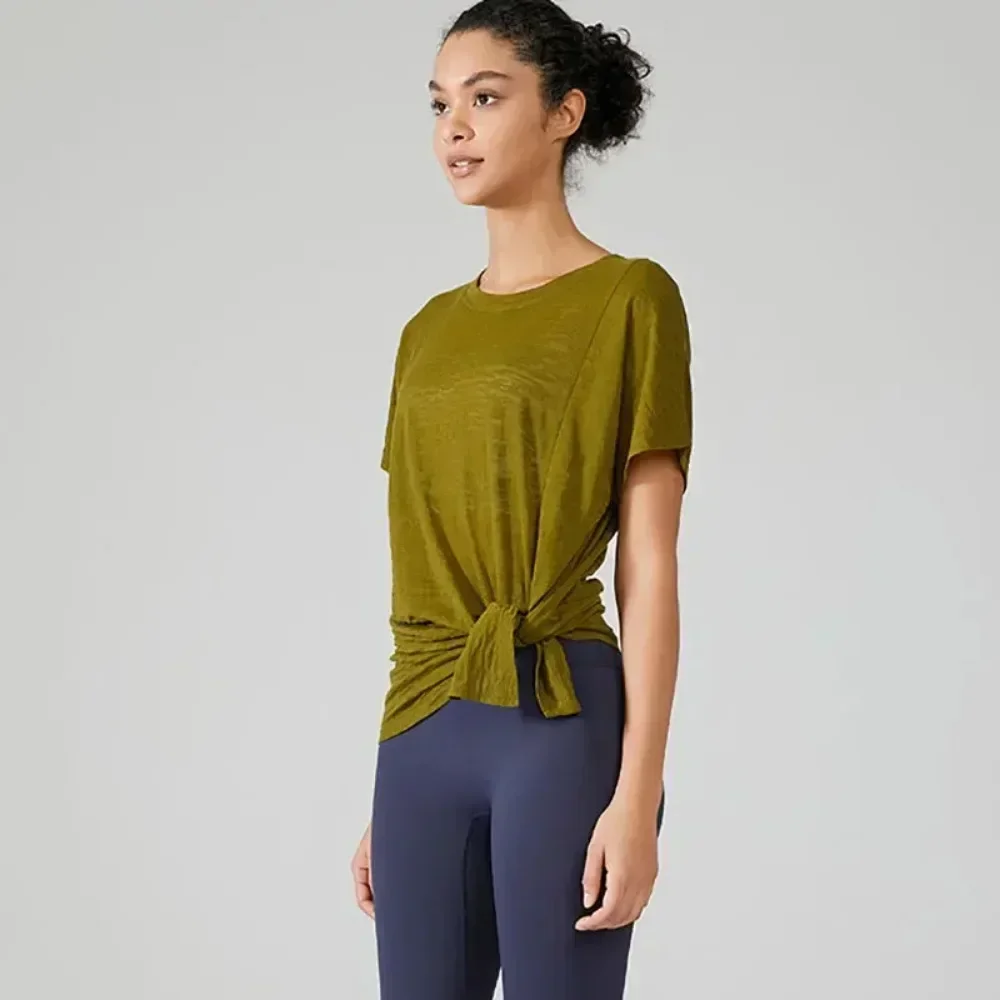 Tops de Yoga de verano, Camiseta deportiva para mujer, Top de gimnasio para Fitness, camisetas para correr, Top deportivo para mujer, camisetas de