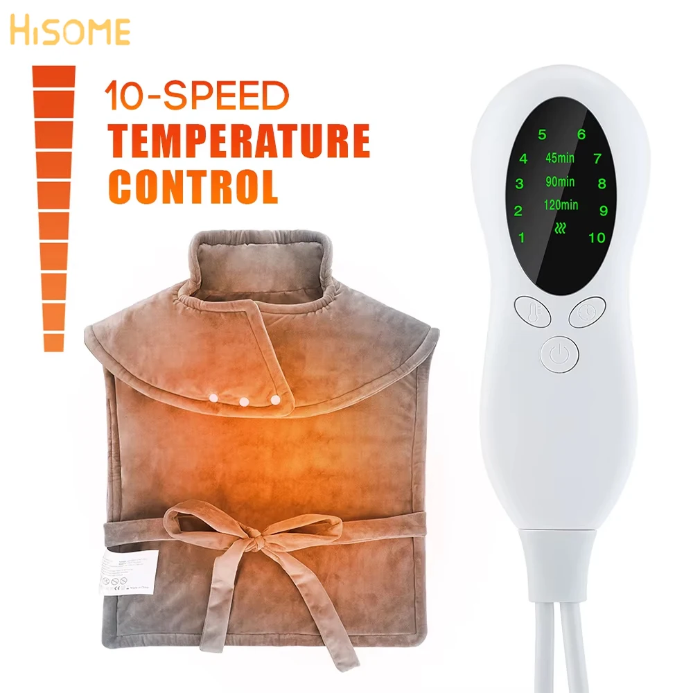 

Electric Heated Shawl 3 Level Hot Compress Pad Back Pain Relief Neck Shoulders Heat Pad Winter Temperature Control Heater