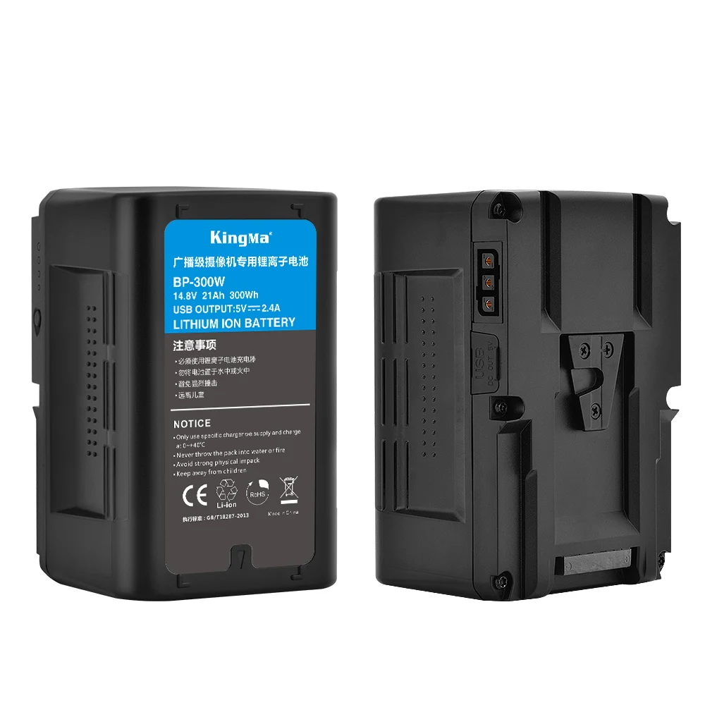 Kingma High Capacity 21000mAh BP-300W 300Wh V Mount V Lock Battery for  Camcorder Broadcast Video Camera