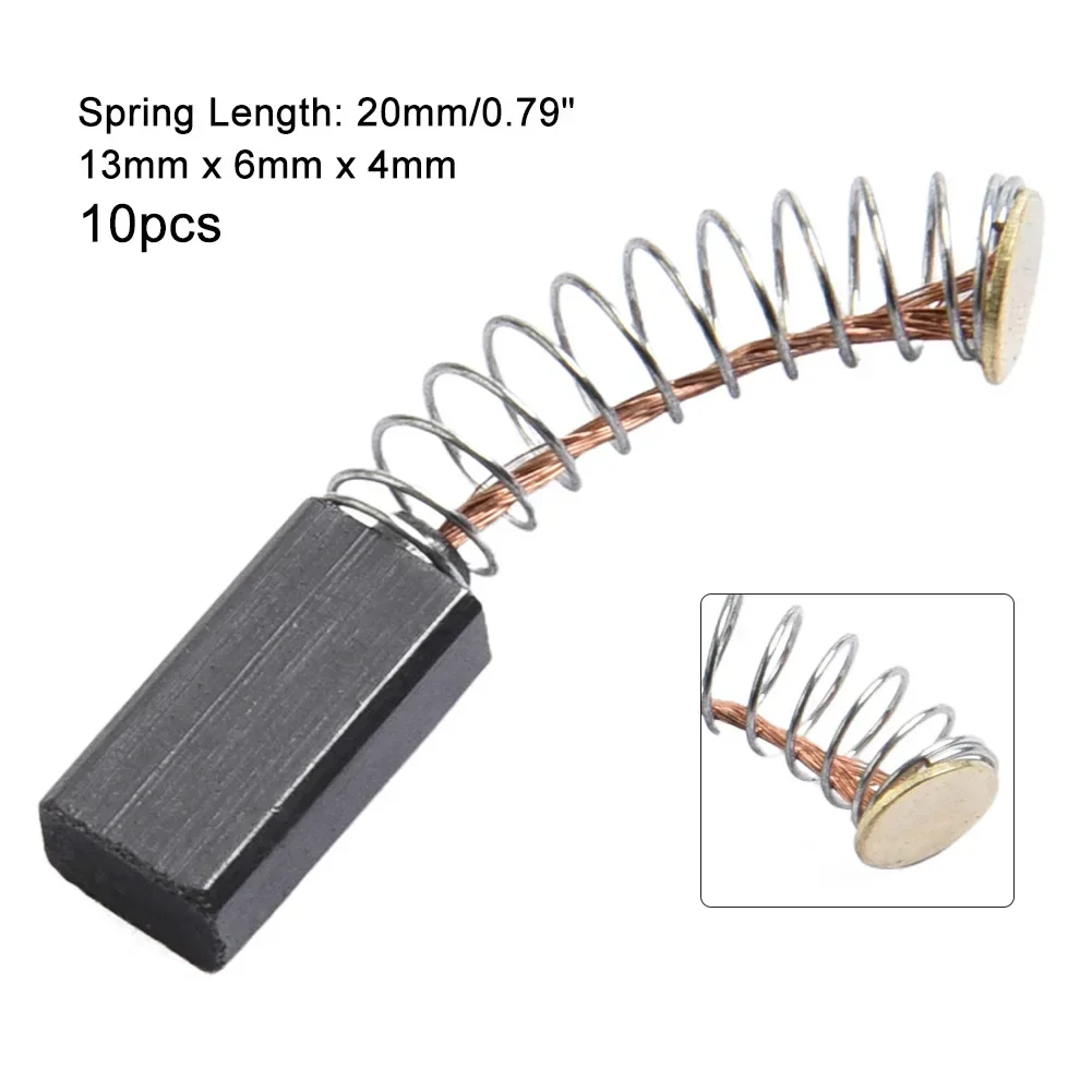 Brosses en carbone pour moteurs électriques, remplacement des meuleuses d'angle, perceuses à percussion électriques, accès aux outils électriques, 10 pièces