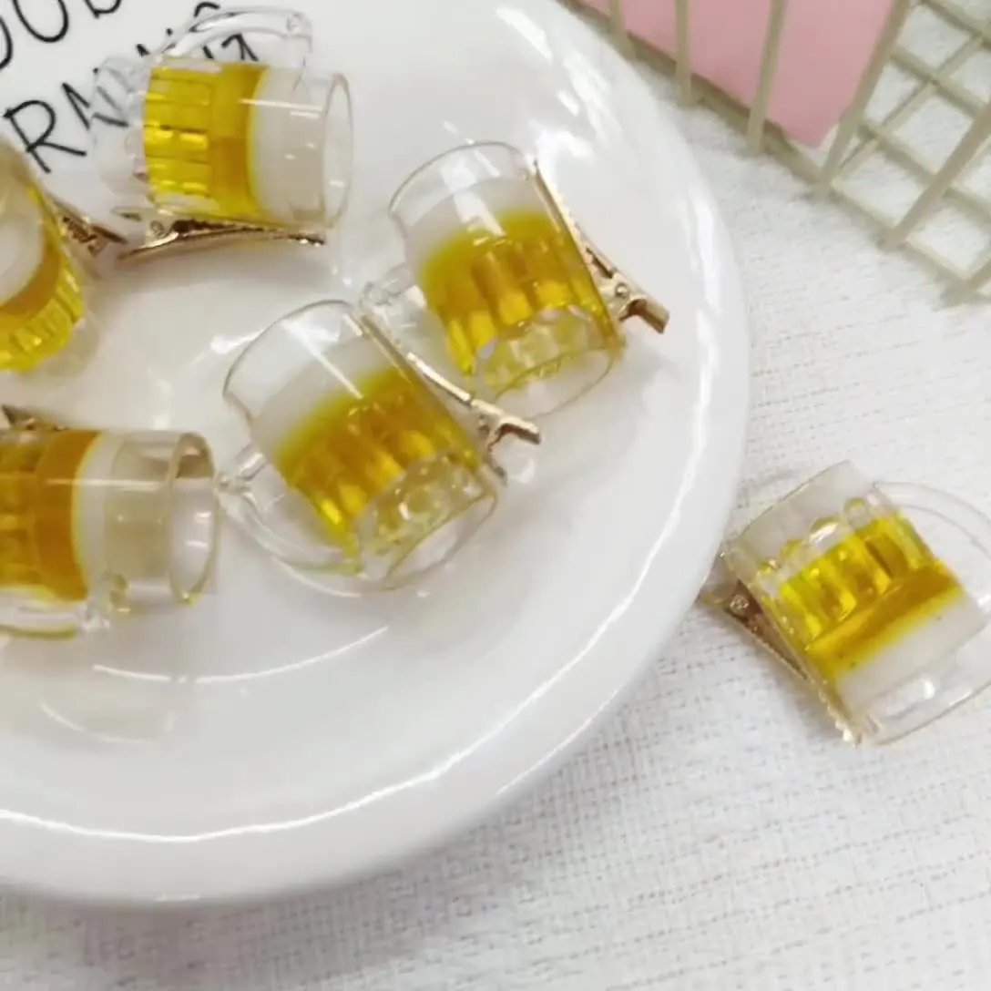 

5pcs Beer Hair Clips Y2K Girls Creative Clip Side Bangs Hairpin Festival Hair Accessories Cool Punk Barrette Beer Hair Pins