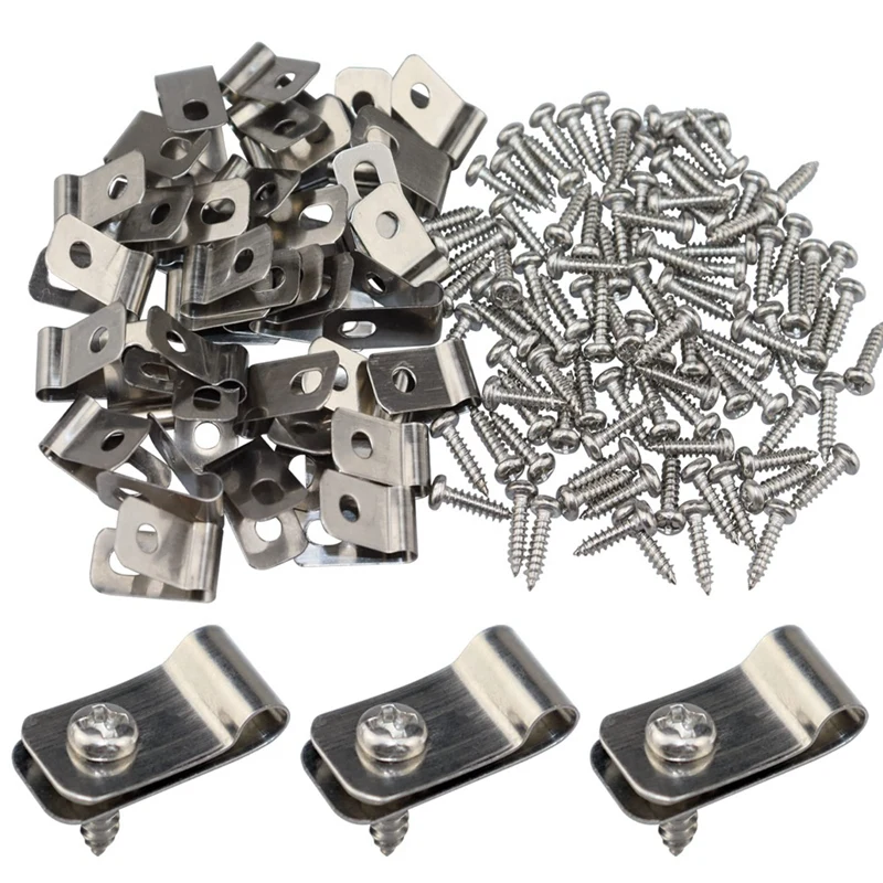 Wire Fence Clips, 100 Pieces Fence Wire Clamps Aluminum For 12-16 Gauge Welded Wire To Wood, Metal Or Vinyl Fence Easy Install