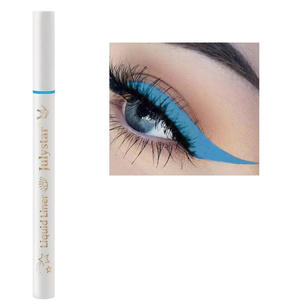 Wasserdichte Regenbogen matte bunte flüssige Eyeliner Kosmetik bis Farbe Eyeliner machen Bleistift langlebigen rosa Stift Make-up whi j2f1