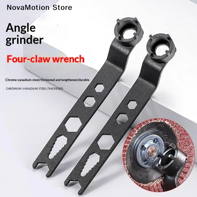 Multifunction Wrench Angle Grinder Four Claw Thickened Disassembly Wrench Adjustment Tool For Grinding Wheel Machine Accessories