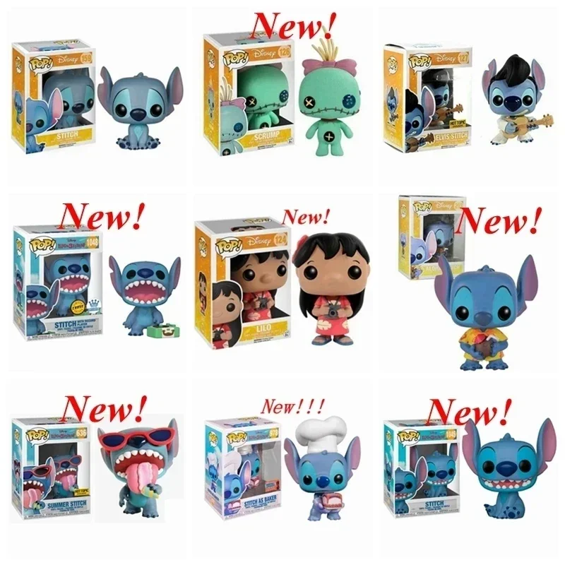 Funko Pop Nuova serie Disney Stitch 1048 Scrump 126 Lilo 124 127 636 #   159 #   Aloha # 203 # Regalo di giocattoli da collezione di action figure 1045