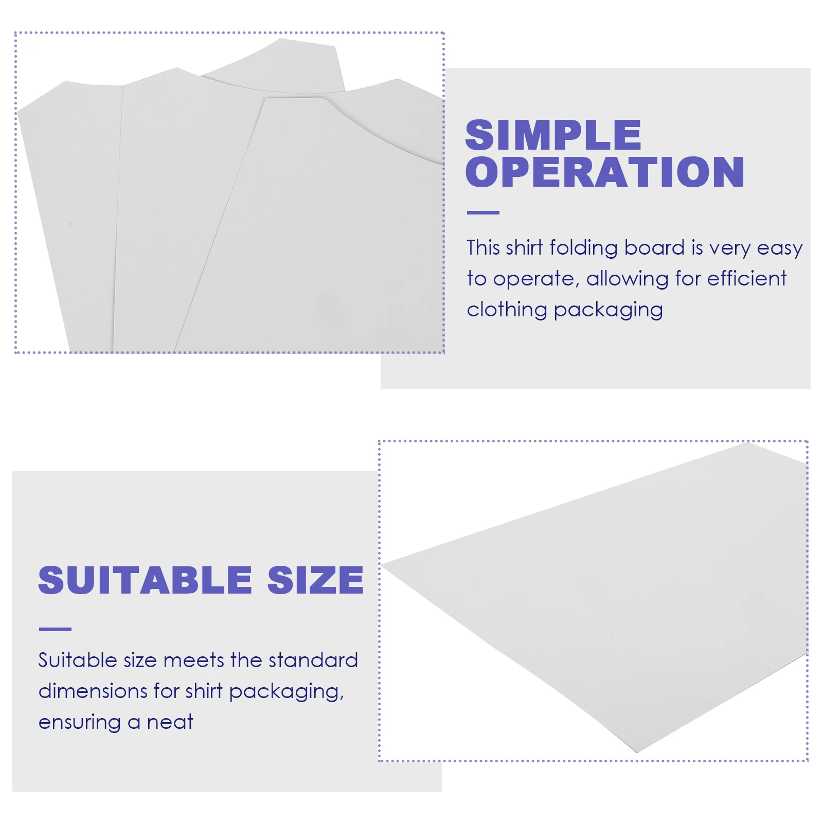 

50pcs Garment Clothes Folder Lightweight Storage Shirt Packing Inserts Clothes Folder Inserts Shirt Packing