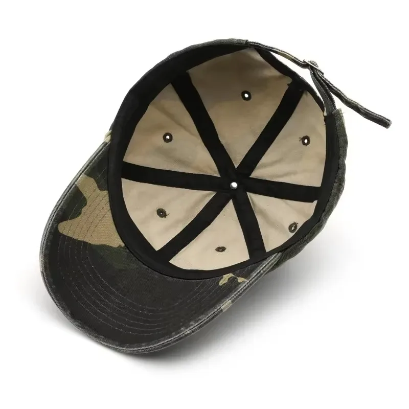 1 PC Unisex Wandern Camouflage Tactics Baseball Cap Blätter Dschungel Hut Unstrukturierte Baumwolle 6 Panel Baseball Cap – Detail 3
