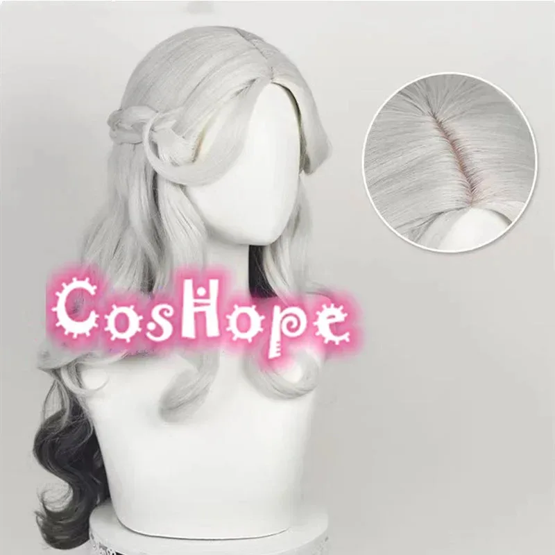 Peruka Ada Mesmer Kręcone Falowane Czarno-Szara Peruka Anime Cosplay Odporna na Ciepło Syntetyczna Peruka;3,c'5.b;8'