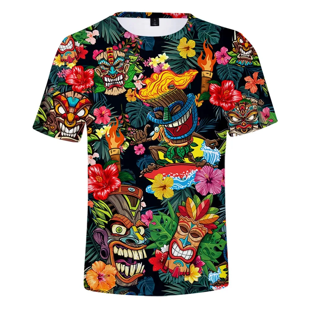 Boys Girls Hawaiian Style T Shirt Kids Tees Tops Costumes Summer Children's T-shirts Clothing Kids Shirt Cartoon Casual T Shirts