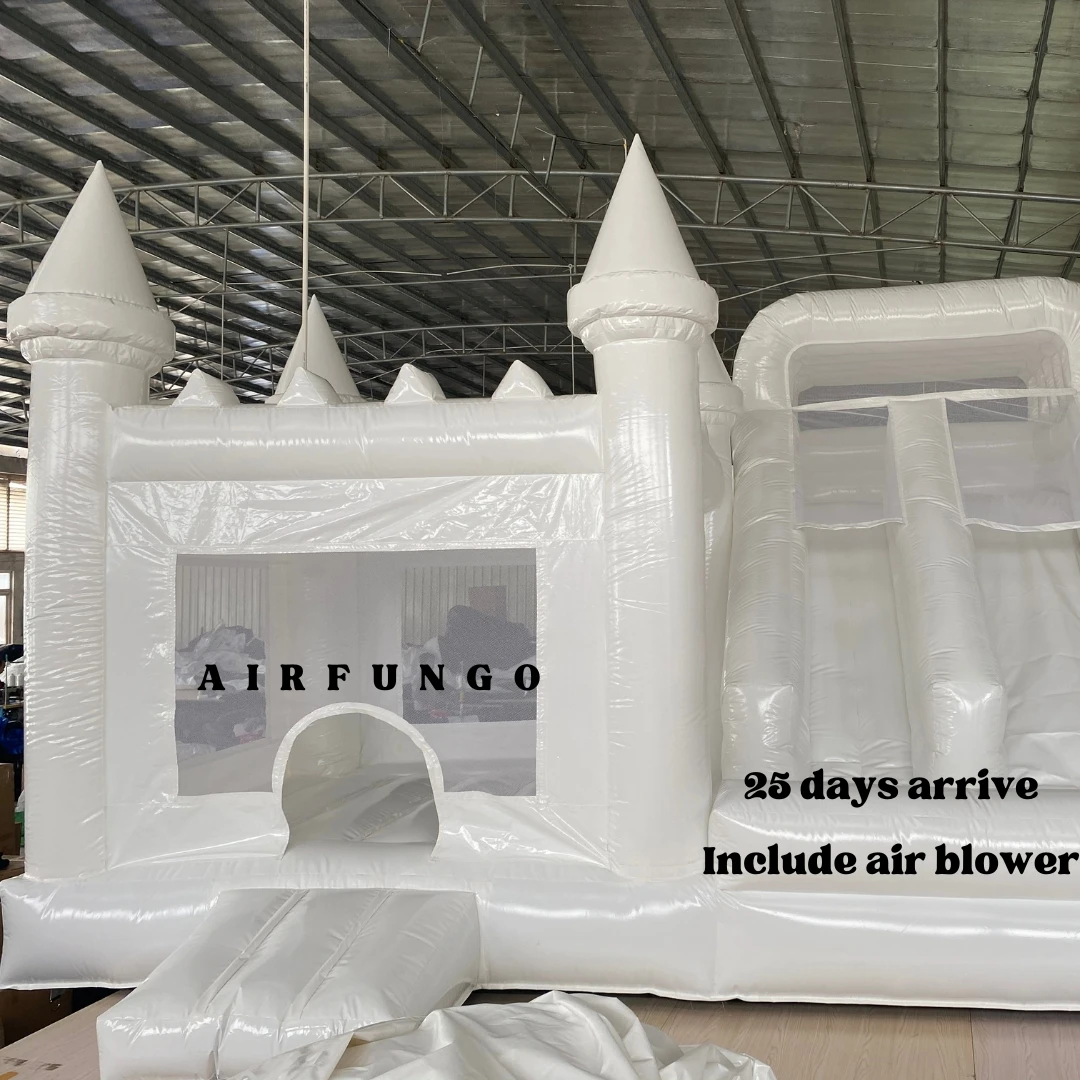 Customization items jumping inflatable bounce house/bouncy castle with water slide for outdoor kids used inflatable castle