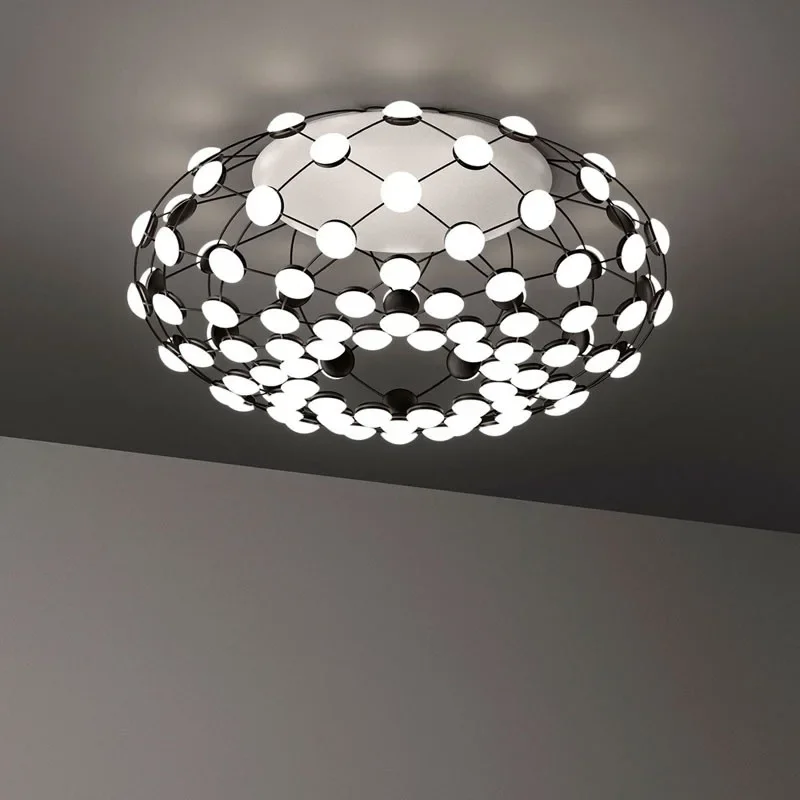 Imagem -02 - Nordic Designer Led Lustres com Rede de Pesca Lustres Lâmpada Pingente Preto e Branco Luminária Sala de Estar Sala de Jantar