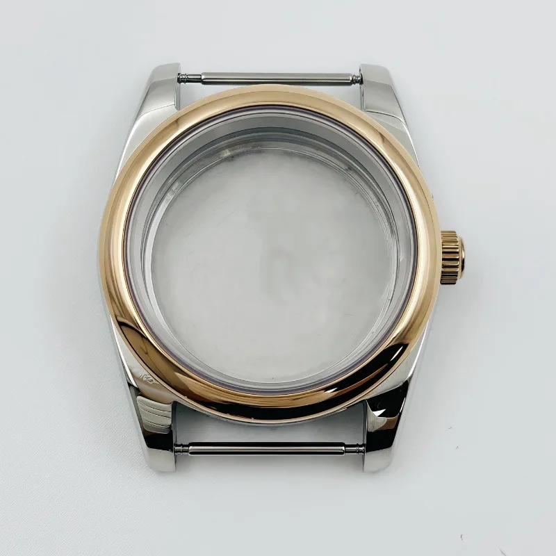 Log Room Case 36/39MM Dog Teeth Ring Oyster Round Edge Watch Case Sapphire Glass for NH35 Movement