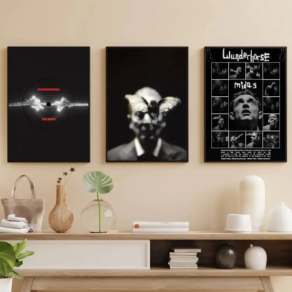 

Band W-Wunderhorse Poster Self-adhesive Art Waterproof Paper Sticker Coffee House Bar Room