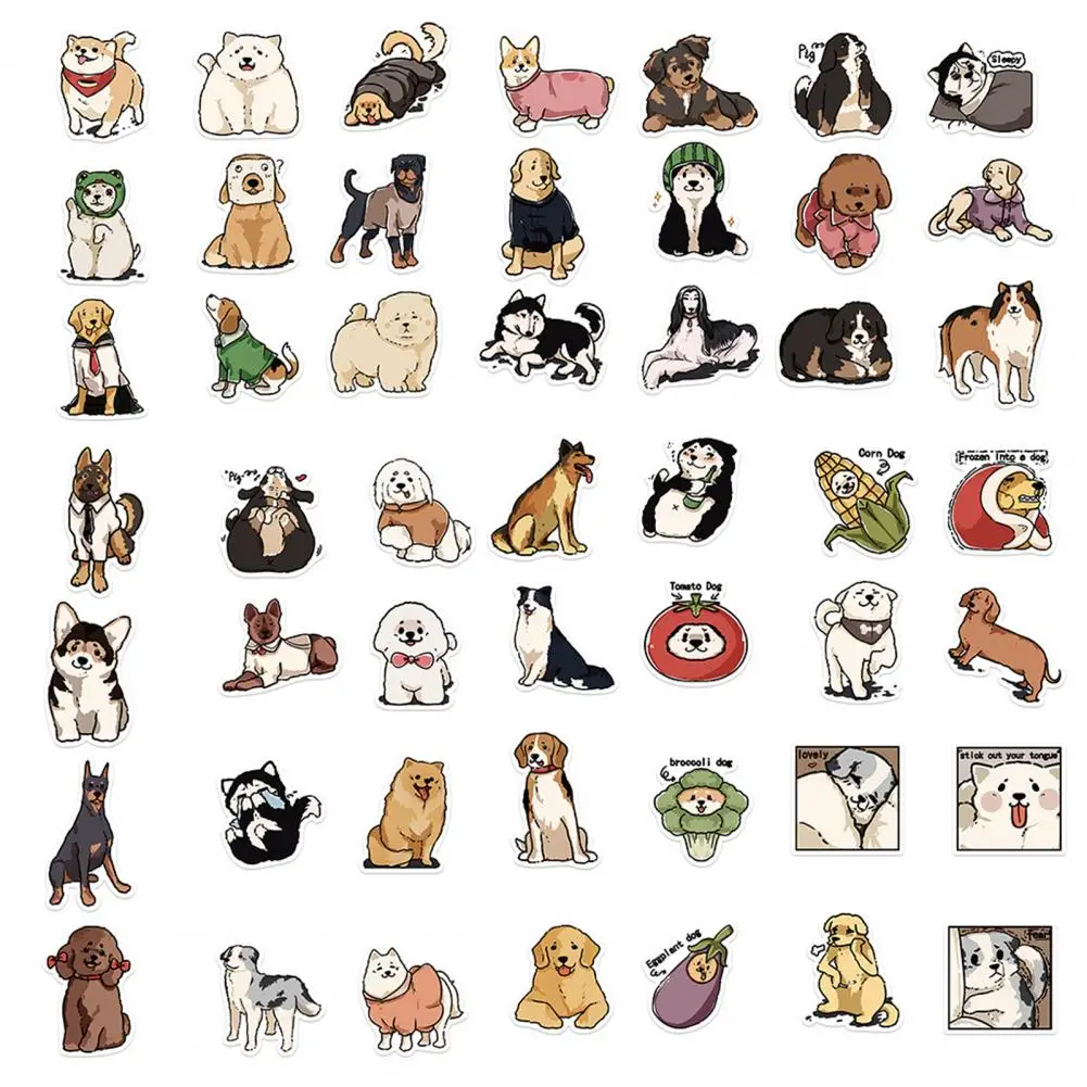 Наклейки в стиле ретро с изображением милой собаки, водонепроницаемые наклейки с изображением собаки, идеально подходят для карандашей, Детской бутылки для воды для скейтборда