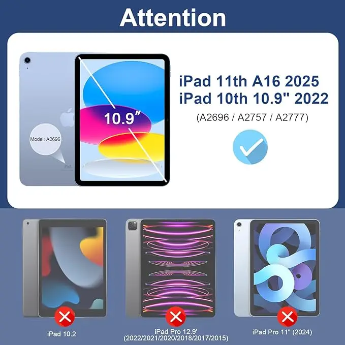 عبوتان من واقي الشاشة لجهاز iPad 11th A16 2025 والجيل العاشر 10.9 بوصة 2022، HD Clear 9H Hardness من الزجاج المقسى Compa
