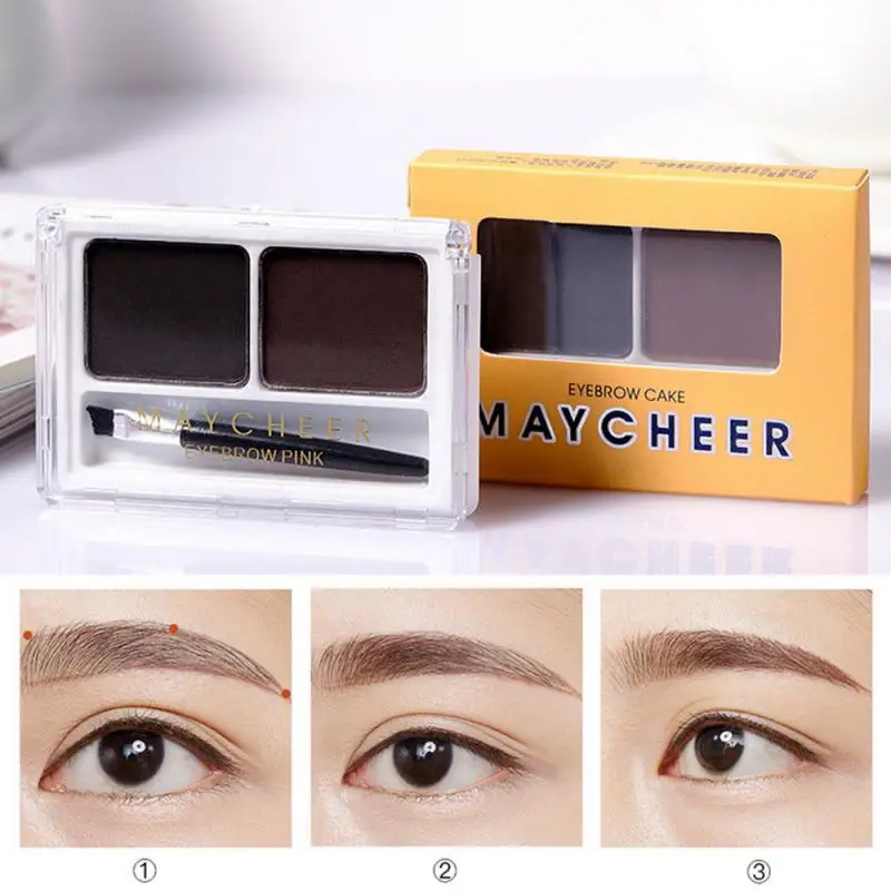 Sobrancelha Gel Maquiagem Paleta, Eye Brow Enhancer, Pó Tint, Cosméticos Femininos, 2 Cores