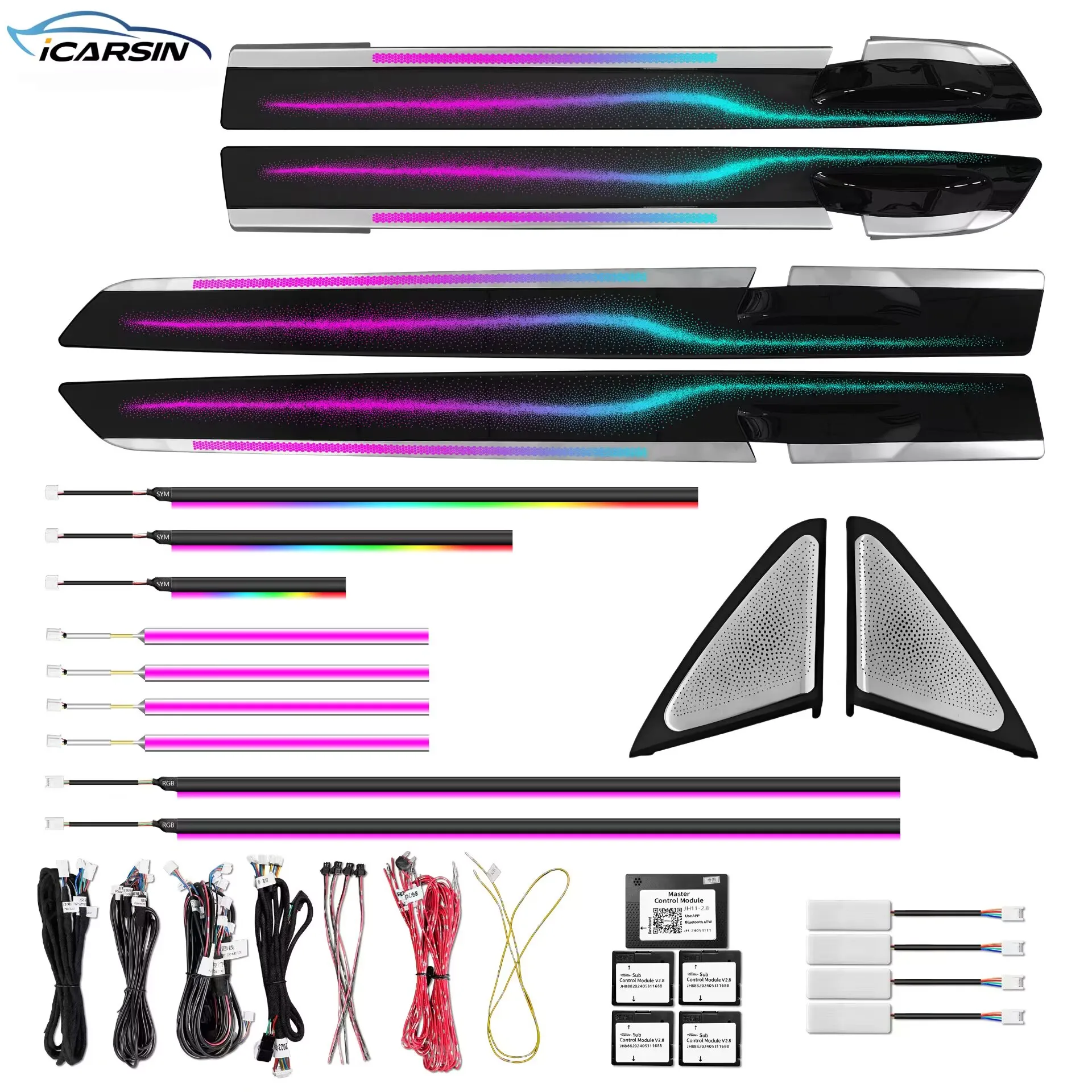 ICarsin for BMW 7 Series F01 F02 2008-2015 Ambient Light Dynamic Colorful Starry Galaxy Style LED Car Interior Lighting Kit