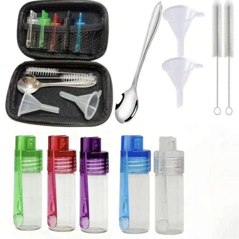 1 Set Portable Travel Spice Jar With Spoon，Leak-Proof Seasonimg Containers Set，Airtight Condiment Storage Randomly Cap Color