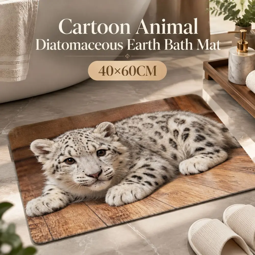 Tiger/Rabbit/Sheep/Dog Shape Cute Panda Floor Mat Water-absorbing Non-slip Bedroom Door Small Rug Soft 40*60cm Bathroom Carpet