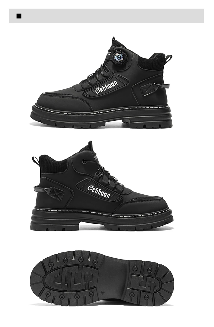 Herren-High-Top-Stiefel, Stofffutter für hohen Komfort, geeignet für Outdoor-Sportarten und den täglichen Gebrauch. – Detail 23