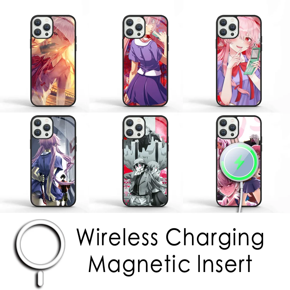 

Mirai Future Diary Gasai Yuno Phone Case For IPhone 16 15 Pro Max Case 14 Plus 13 12 11 Magesafe Magnetic Wireless Charge Cover