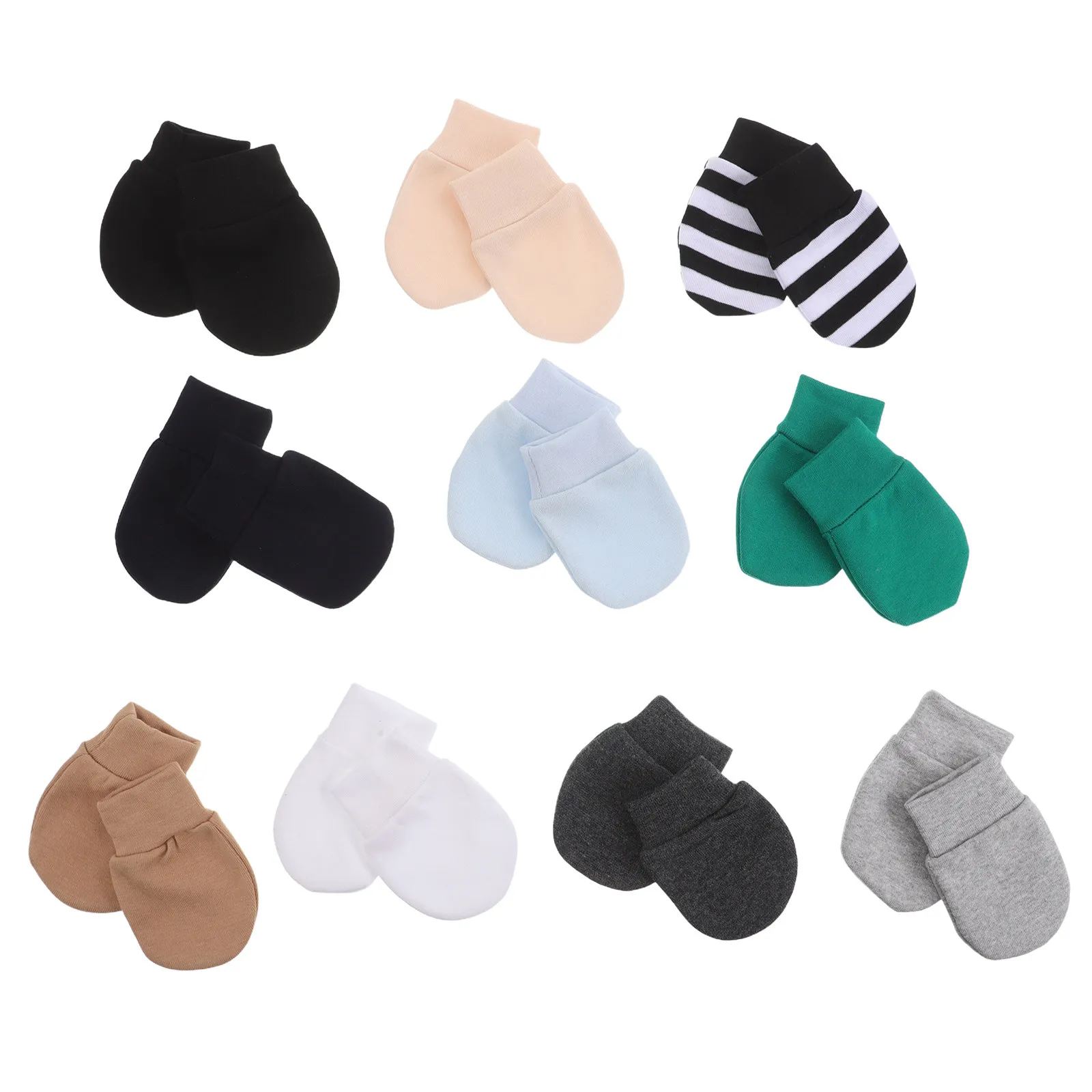 

10Pairs Baby Mittens Newborn Soft Breathable Protective Single Layer Anti Scratch Gloves Infant Hand Covers Newborn Baby Mittens