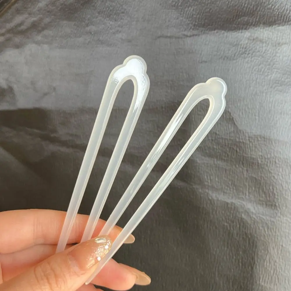 Exquisite Acetic Acid U Shape Hairpin Hair Sticks for Buns Chinese Style Chinese Style Hair Stick Hanfu Headwear Hair Fork Women