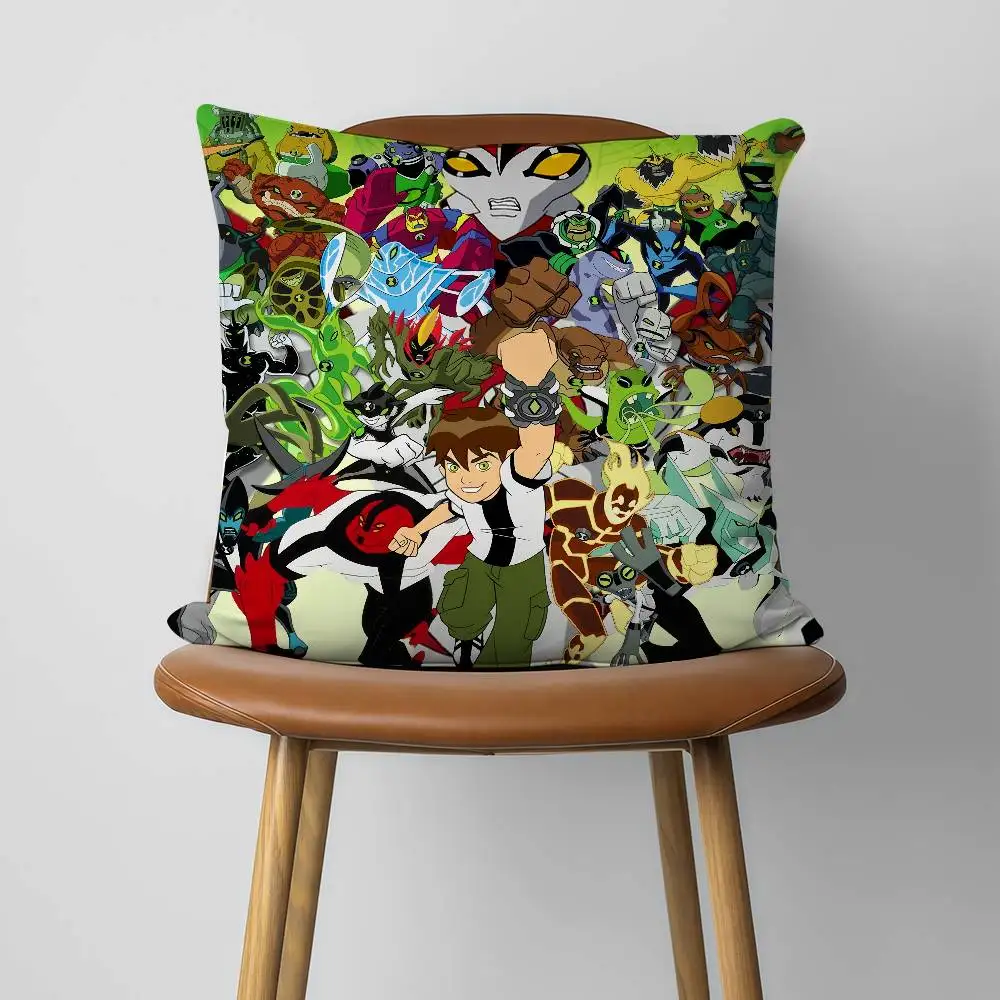 Cartoon Cool B-Ben 10 30x30cm 45x45cm Pillow Case Decor Protective Covers Comfortable Soft For Sofa Living Room Home Office