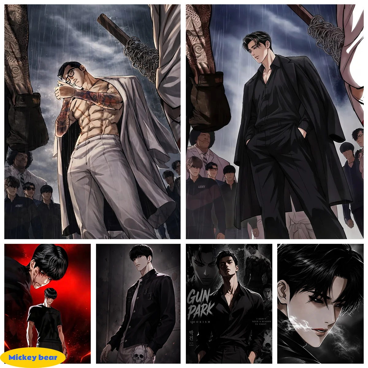 L-Lookism DIY Diamond Embroidery Gun Park James Lee Kpop Mural 5D Diamond Painting Kit Hand Mosaic Home Room Wall Decor