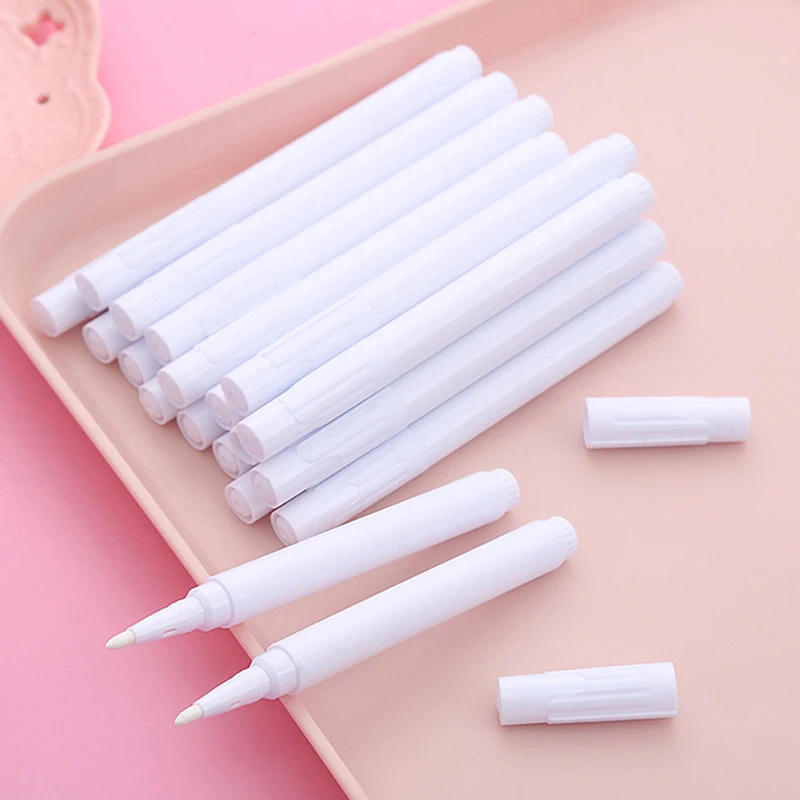 5pcs White Liquid Chalk Marker Pen Used on Glass Windows Chalkboard Erasable Art Supplies for Artist