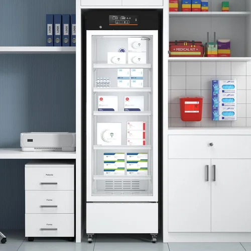 Refrigerador Médico De Laboratorio Con Puerta De Vidrio Y
