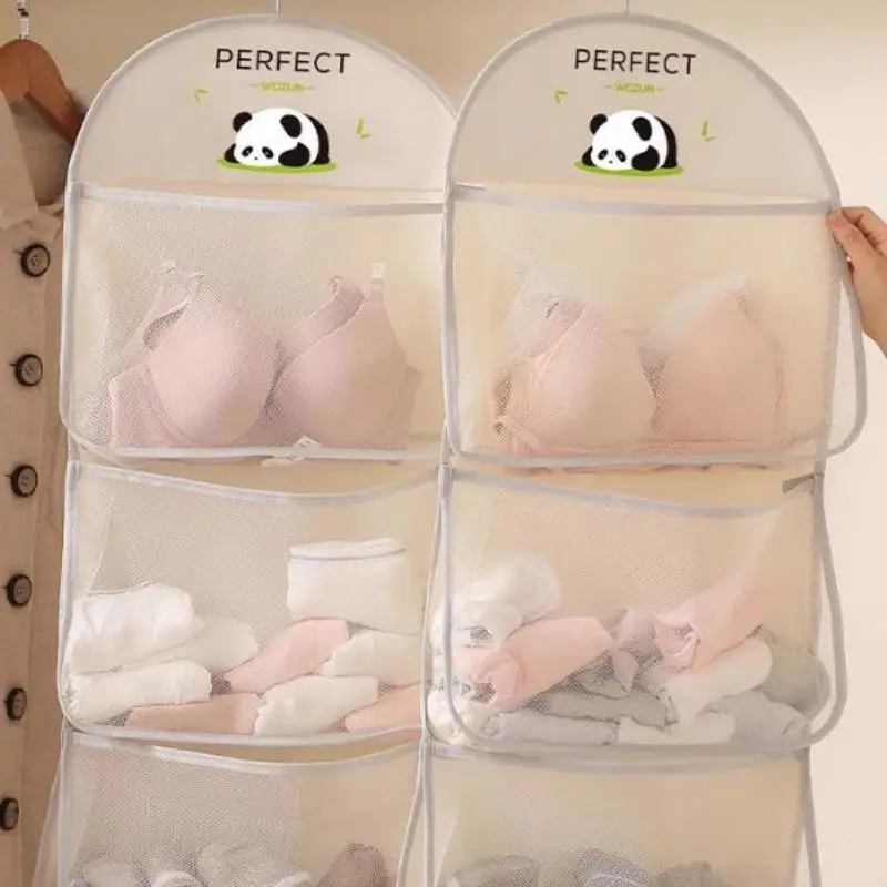 Sac de rangement suspendu en maille multicouche pour chambre à coucher, organisateur mural pour chaussettes et sous-vêtements - Gain de place