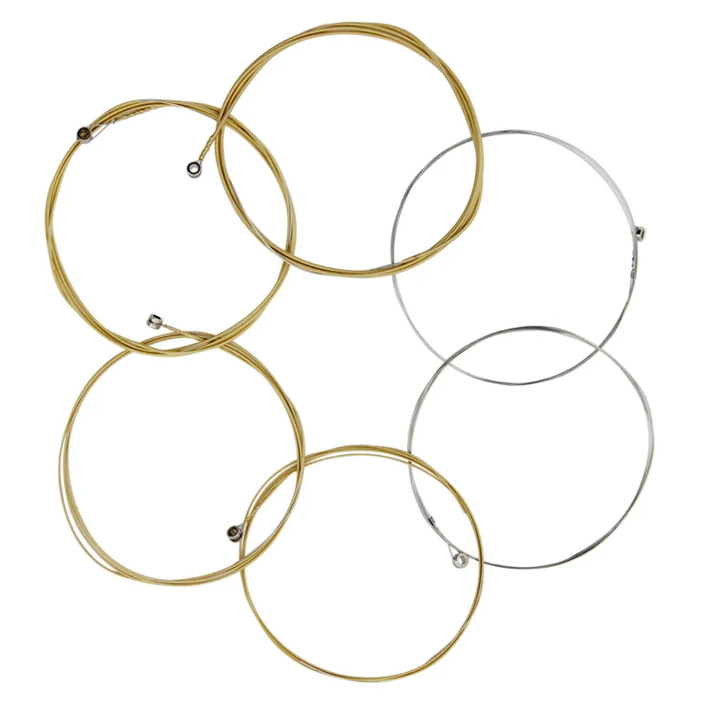 1Set Exquisitely Crafted Silver-Plated Acoustic Guitar Strings Strong Resilient Metal Strings for Smooth Play Comfortable Feel