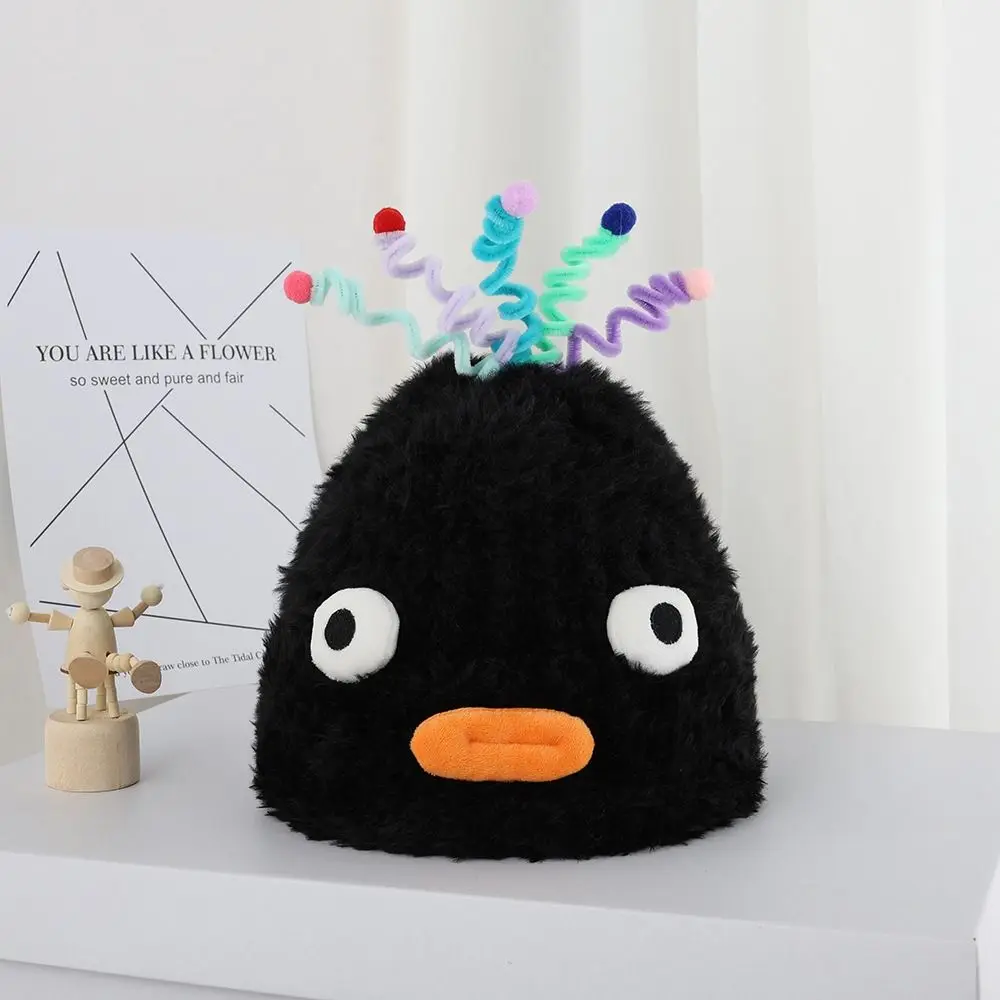 Funny Plush Wool Korean Funny Beanies Cartoon Soft Big Eyes Knitted Hat White Black Khaki Fashion Cold Cap