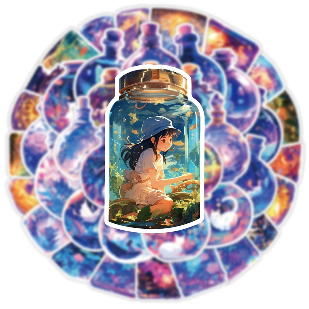 

10/30/50PCS INS Style Cartoon Magic Bottle World Stickers Cute Anime Graffiti Decals DIY Laptop Phone Luggage Sticker Decoration