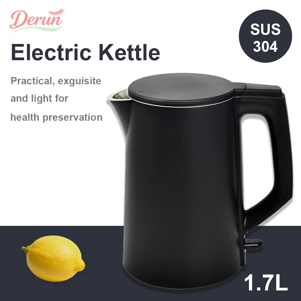 New 1500W Electric Kettle Home Use 1.7L Double Layer Heat Preservation Electric Kett  lFast Boiling Kettle for Coffee Brewie