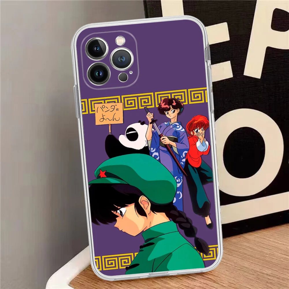 Cartoon Ranma 1 2 Phone Case Silicone Soft for iphone 15 14 13 12 11 Pro Mini XS MAX 8 7 6 Plus X XS XR Cover