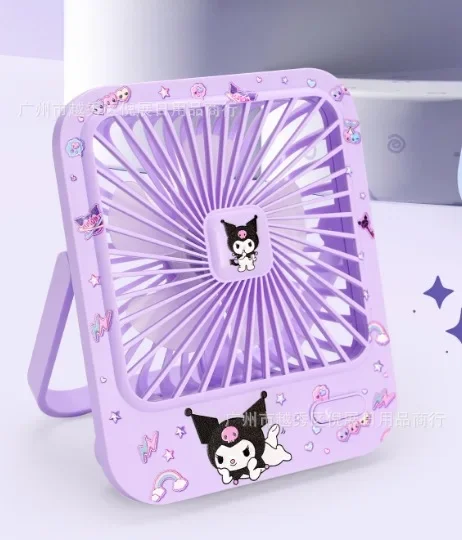 Sanrio Hello Kitty Dwubiegowy regulowany wentylator biurkowy My Melody Cinnamoroll Kuromi Letnia przenośność Wentylator biurkowy z możliwością ładowania