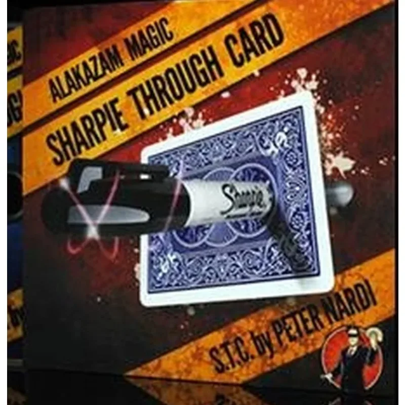 Sharpie Through Card (Gimmick) - Card Magic Tricks,Accessories,Mentalism,Close-Up Magic,Fun,Magia Profesional Escenario Nuevos