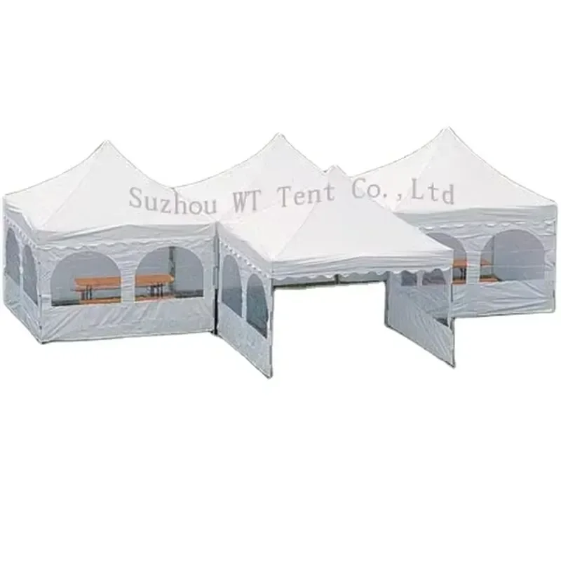 for White Aluminum Frame Pagoda Tent 3x3m Canopy Gazebo Rooftop Event Tent Outdoor Party Shelter Barracas Para Eventos