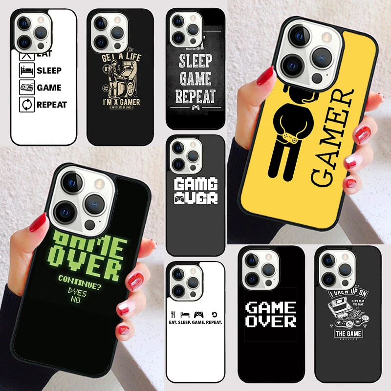 Eat Sleep Game Repeat Video Game cover For iPhone 15 16 13 12 11 14 Pro Max Mini Max SE 2020 7 8 15 16 Plus Phone Case