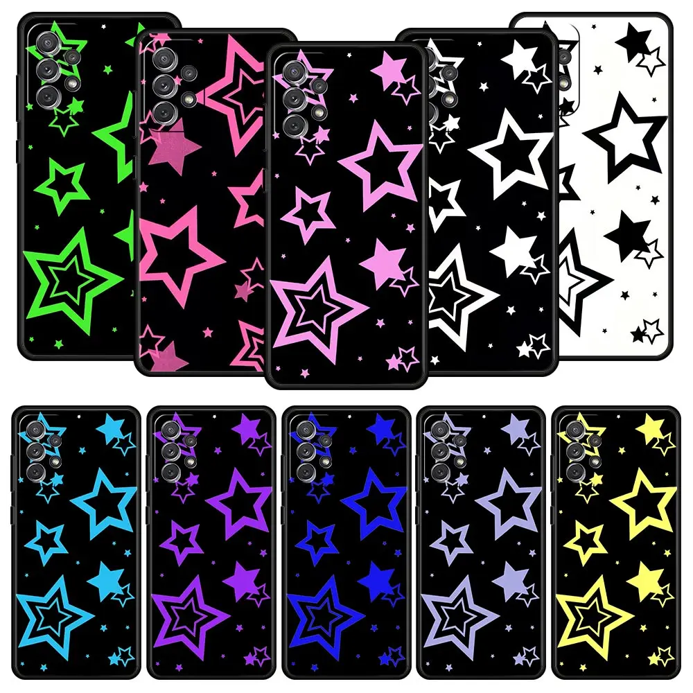 Style Stars Pattern Phone Case for Samsung A51 A71 A21S A11 A15 A25 A31 A41 A52 A32 A23 A33 A53 A73 A03S A05S A13 5G A72 Cover