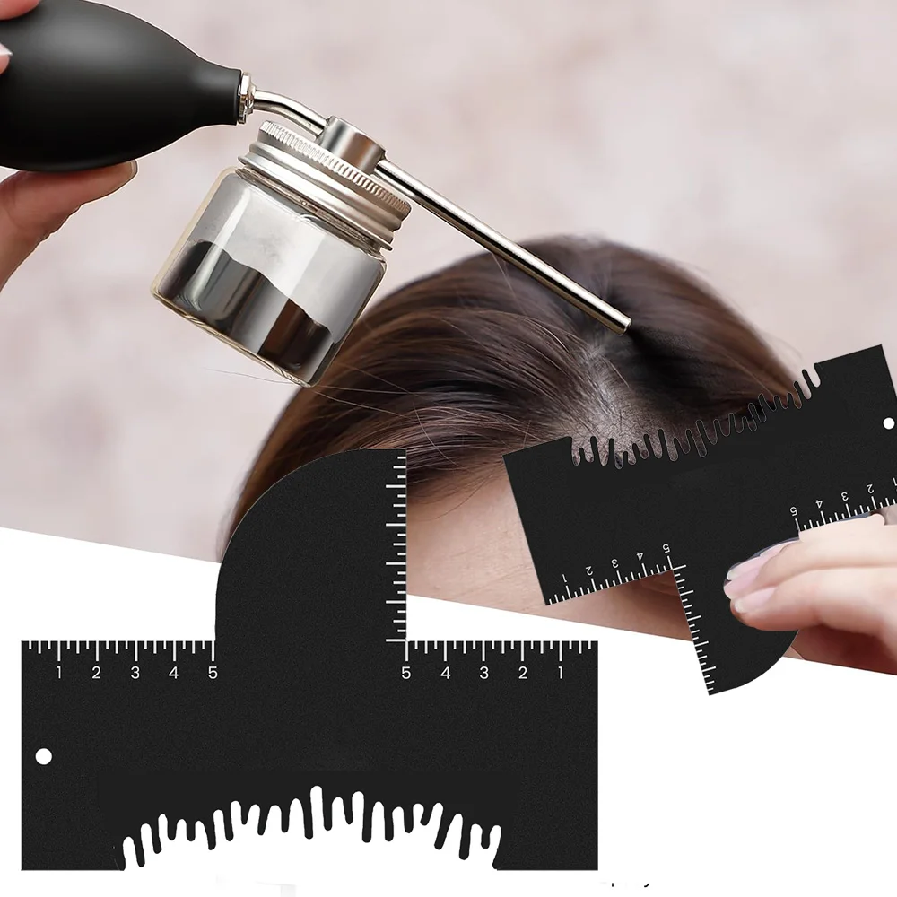 Multi-Use Hairline Enhancement Optimizer Comb Hair Thickening Fibers Powder Fill-In Tool for Natural Look Hair Density Boost