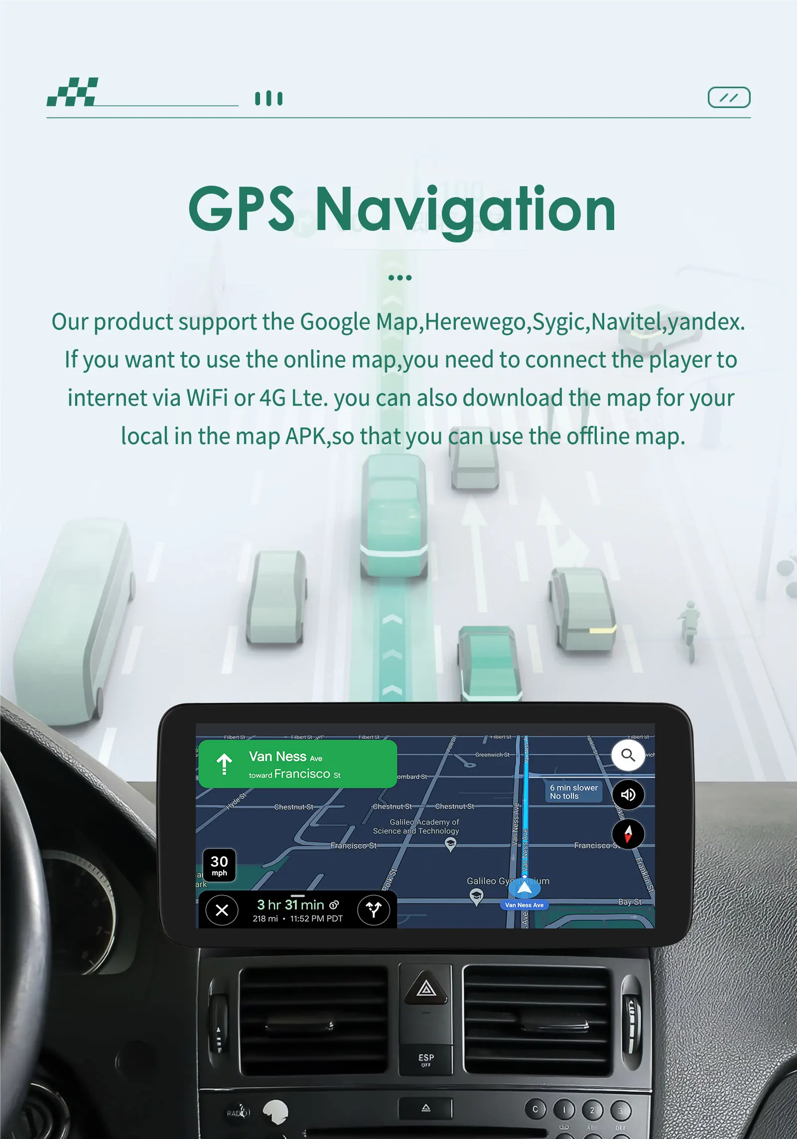 10,25" Hizpo Android Autoradio für Mercedes Benz W204 S204 2008 - 2010 C-Klasse NTG4.0 Intelligentes System RDS DSP GPS AUX CarPlay – Detail 12